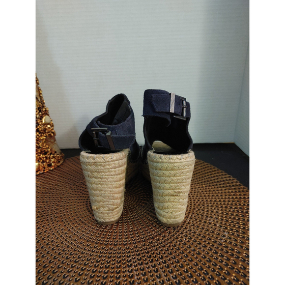 Kenneth Cole Olivia Blue Suede Espadrille Wedges Size 8M - Picture 4 of 6